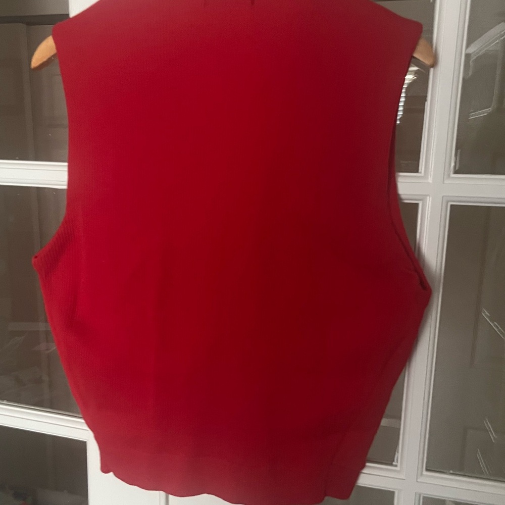 Vintage Puritans Womens Vest 100% Virgin Wool Red - Picture 7 of 8
